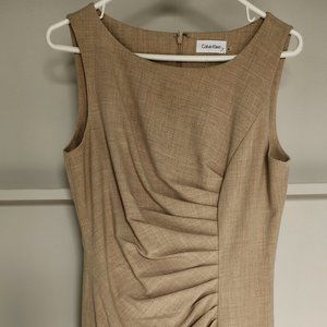 Calvin Klein Beige Sleeveless Sheath Dress - US Size 6